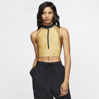 Top Nike Jordan Bodycon Crop Dama Aurii Bej Negrii | IAQC-79586